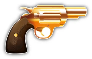 Golden Revolver Car Bumper Sticker Decal - ''SIZES'' - Picture 1 of 1