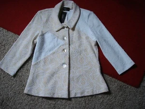 $119 NWT Andria Lieu Textured 3/4 Sleeve Farrah Jacket USA Made Size M NEW - Picture 1 of 8