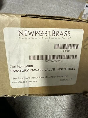NEWPORT BRASS 1-560 In Valve Lavatory Rough In Valve 1/2 Inch - Image 1 of 2