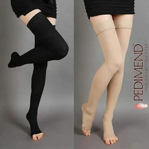 Pedimend™ Open Toe Thigh High Compression Stocking Support for Varicose Veins - Picture 1 of 12