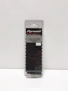 Cadena de bicicleta de una sola velocidad 1/2 x 1/8" 112L negra de lote antiguo - Imagen 1 de 2