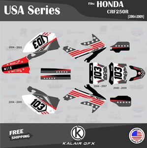Kit Gráficos para Honda CRF250R CRF 250R (2004-2009) Estados Unidos - ROJO - Imagen 1 de 6