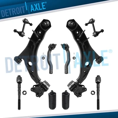 10pc Front Lower Control Arms Tierods Sway Bar Links for 2007-2014 Ford Edge MKX - Image 1 of 4