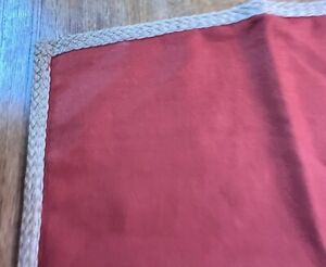 POTTERY BARN Pillow Cover 100% TEXTURED LINEN Jute Braid 20 in Tomato Red VTG