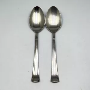 Cuisinart Geo 18/10 Stainless Serving Tablespoon Glossy Flatware Silverware 2Pc - Picture 1 of 8