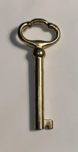 Vintage Antique Skeleton Key Solid Brass Open Barrel 2 1/2” Cabinet “FANCY” - Picture 1 of 3