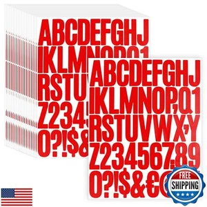 Red Alphabet Letters and Numbers Stickers 2" Large Vinyl Lettering for Poster - Picture 1 of 5