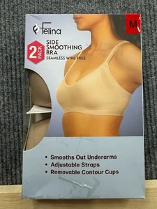 Felina Bra Women's Medium 2-Pack Side Smoothing Seamless Wire Free Bra New - Picture 1 of 8