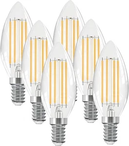 E14 LED Dimmable Candle Light Bulbs Filament SES Screw Lamp 4W=40W Warm White UK - Picture 1 of 1