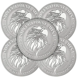 Lot of 5 - 1 Troy oz Mighty Eagle .999 Fine Silver Round - Picture 1 of 3