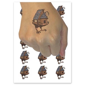 Baba Yaga Hexenhaus Hühnerfüße Temporäres Tattoo Fake Body Art - Bild 1 von 7
