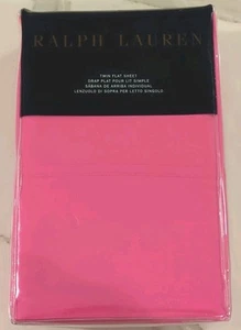 Ralph Lauren Monaco Pink TWIN FLAT Sheet Solid 100% Cotton Percale MSRP $90 NWT - Picture 1 of 6