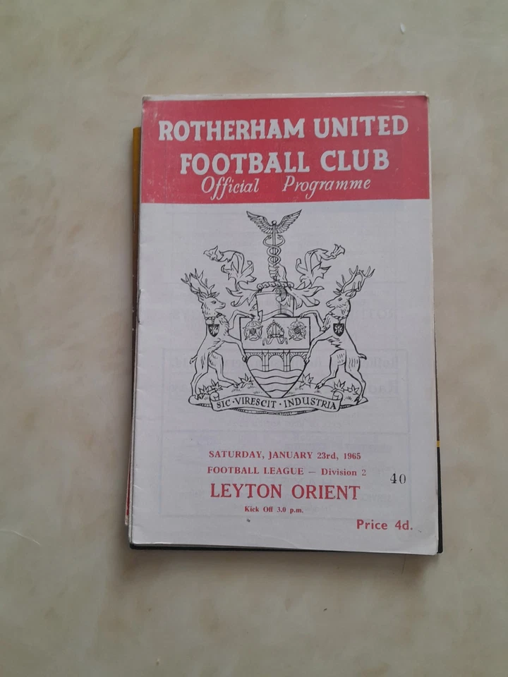 ROTHERHAM UNITED V LEYTON ORIENT ( SATURDAY 23RD JANAURY 1965 ) - Image 1 of 1