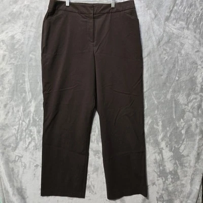 Pantalones de vestir para mujer Investments talla 14R marrón con cremallera bolsillos preppy Foto 1 de 4