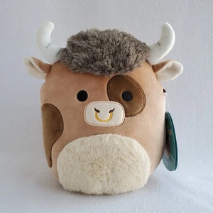 Squishmallow SHEP the HIGHLAND COW 8" brown Spotted Longhorn BULL stuffed Plush - Picture 1 of 7