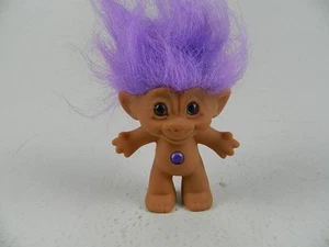 Pelo Púrpura Vintage Gema Joya Vientre Tesoro Troll por Ace Novedad 3 Pulgadas - Imagen 1 de 3