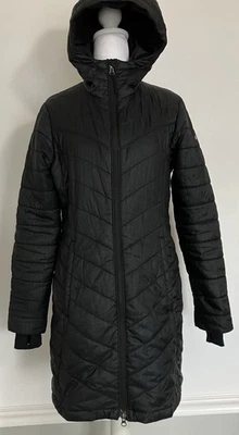 Columbia Omni-Heat Long Puffer Coat Jacket Womens Size Small Black Hooded Winter - Image 1 of 4