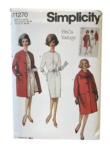 Simplicity R11270 Misses Dress Coat Scarf Size 10-22 1960s Vintage - Picture 1 of 2
