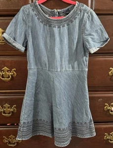 Gap Girls Denim Chambray Dress Size S (6–7) RN54023 Embroidered 100% Cotton - Picture 1 of 6