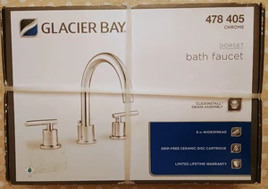 Glacier Bay Dorset 478 405 Chrome Bath Faucet-8" Widespread-2 Handle-High Arc - Picture 1 of 3