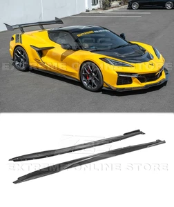 CARBON FIBER Side Skirts For 23-Up Corvette C8 Z06 Extension Performance Panel - Picture 1 of 17
