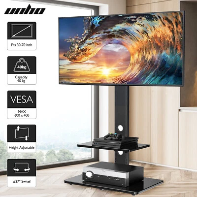 UNHO TV Ständer TV Ständfuß 32-70 Zoll Fernsehhalter Höhenverstellbar mit Rollen - Bild 1 von 4
