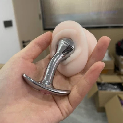 Pequeño masajeador de próstata anal de metal con punto G para estimulación de ano juguete sexual pequeño Foto 1 de 4