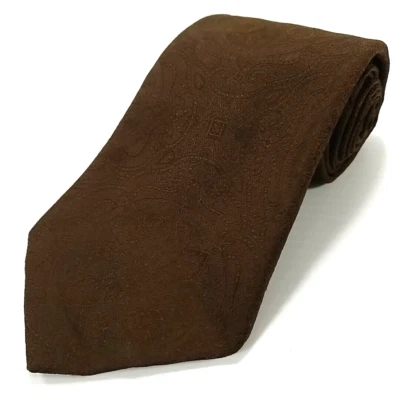 Corbata De Colección Manorbourne English Stock Marrón Floral Poliéster Años 60 70 Discoteca Foto 1 de 4