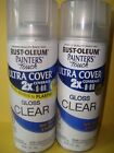 Two 12oz Rust-oleum Brand Painters Touch Ultra Cover Clear Gloss Spray Paint