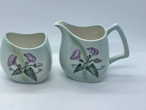 RaRe Carlton Ware Hand Painted & Raised Morning Glory Cream & Sugar Set England - Picture 1 of 11