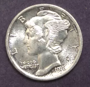 1916 Mercury Dime Choice BU Nearly FSB Lot 644 - Picture 1 of 2