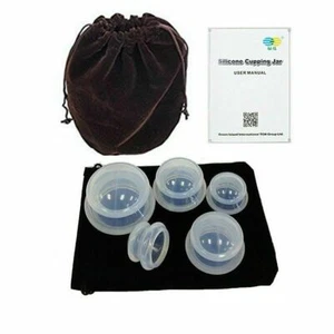 5 Cups Cupping Therapy Set Vacuum Suction Machine Kit Massage Body Acupuncture - Picture 1 of 10