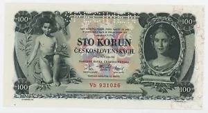 Czechoslovakia 100 Korun 10-1-1931 Pick 23.s aUNC Almost Uncirculated Specimen - Picture 1 of 2