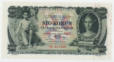 Czechoslovakia 100 Korun 10-1-1931 Pick 23.s aUNC Almost Uncirculated Specimen - Image 1 of 2