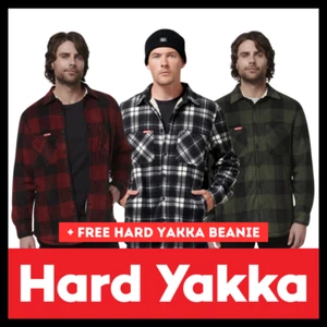 Hard Yakka Fleece Lined Flannelette Legend Sherpa Jacket Y06518 + FREE BEANIE - Picture 1 of 45