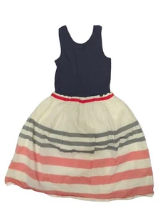 Gap Kids Girls XL 12-13 Red White Blue Striped Linen Lined Tank Dress Patriotic - Picture 1 of 6