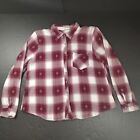 Maurices Maroon Plaid Soft Flannel All Rayon Casual Button Up Shirt Women XL