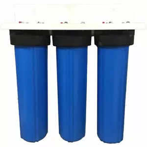 20-inch 3 Stage Big Blue Whole House Bone Char Carbon Filter for Sediment,... - Picture 1 of 1
