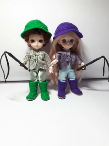 Puki fee,Lati Yellow,BJD 1/8 doll,doll 16cm(6 inches): clothes,overalls,shirt - Picture 1 of 16