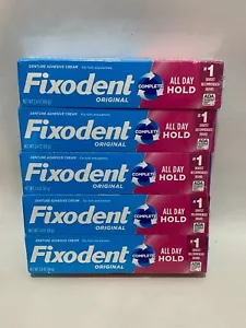 Lot of (5) Fixodent Original Dental Adhesive Cream 2.4oz 68g Brand New Pack - Picture 1 of 4