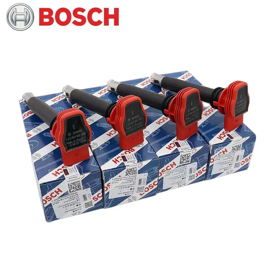 BOSCH 4 Ignition Coil Spark Plug Pack For Audi A3 A4 A5 Q5 Q3 TT 07K905715G — 第 1/4 张图片