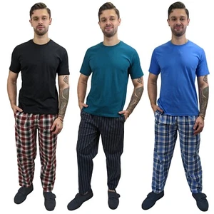 Set Pijama Algodón Hombre Top Y Pantalón Salón Bolsillos Dormir 2 Pieza De M/ - Imagen 1 de 51