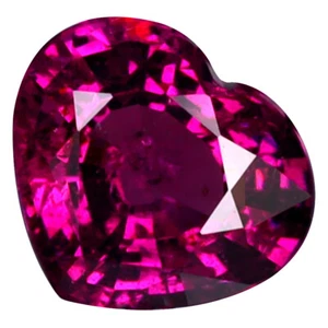1.28 ct Pretty Heart Cut (7 x 6 mm) Tanzania Purplish Pink Rhodolite Garnet - Picture 1 of 1