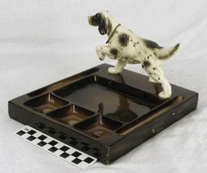 Vintage Hunting Pointer Dog Setter Dresser Caddy Desk Valet Hunt Club Swank HH - Picture 1 of 11