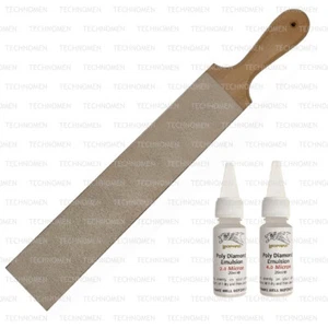 SHARPENING HONING STROPING LEATHER PADDLE STROP 2.0 µ 4.0 µ DIAMOND EMULSION - Picture 1 of 7