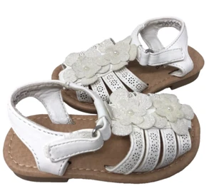 Jumping Beans Toddlers Girl's Dazzling White Fisherman Sandals Size:7 137G - Picture 1 of 5