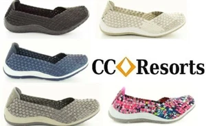 New CC Resorts shoes cloud comfort elastic SLIP ON walking shoe Sugar 8 colours - Picture 1 of 29