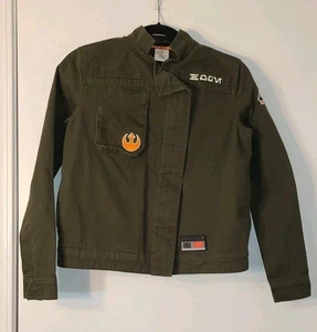 NWOT Disney Star Wars Galaxy’s Edge Resistance Logo Jacket Black SpireOutpost XS - Picture 1 of 15