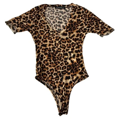 Body para mujer Naked Wardrobe estampado de leopardo rayón/spandex talla S Foto 1 de 4