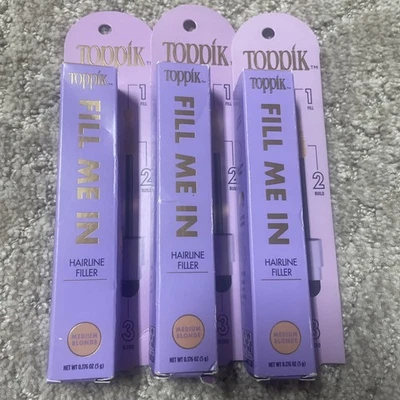 (3)Toppik Fill Me In Hairline Filler Medium Blonde 0.176oz - Image 1 of 4
